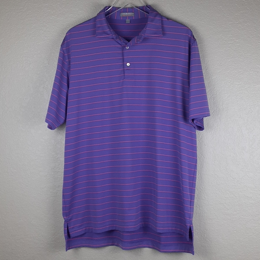 Men's Peter Millar Summer Comfort Golf Polo, Pink and Purple